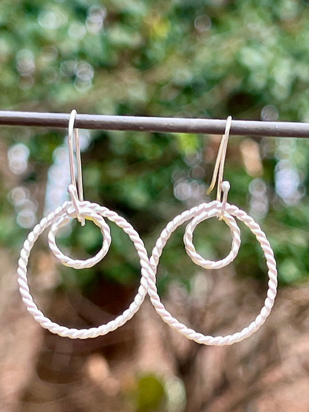 Sterling Silver double hoop earrings