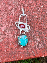 Load image into Gallery viewer, Tibetan turquoise sterling pendant
