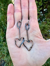 Load image into Gallery viewer, Copper Heart Earrings
