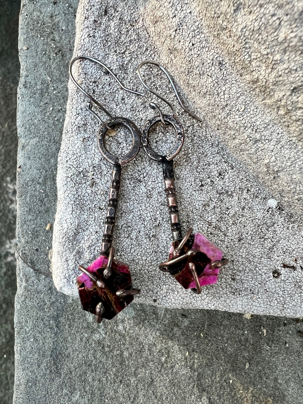 Copper Earrings with stone