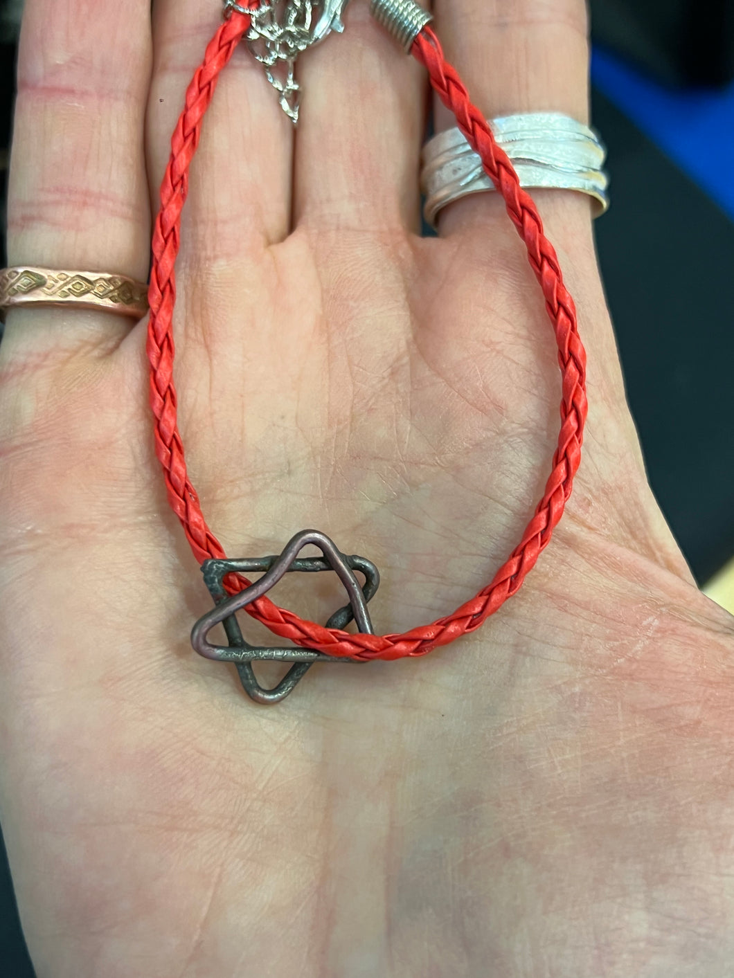 Copper Jewish star bracelet