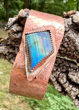 Load image into Gallery viewer, Labradorite Copper Cuff Bangle Bracelet
