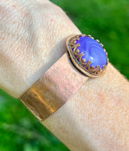 Load image into Gallery viewer, Copper Purple Agate Cuff Bracelet
