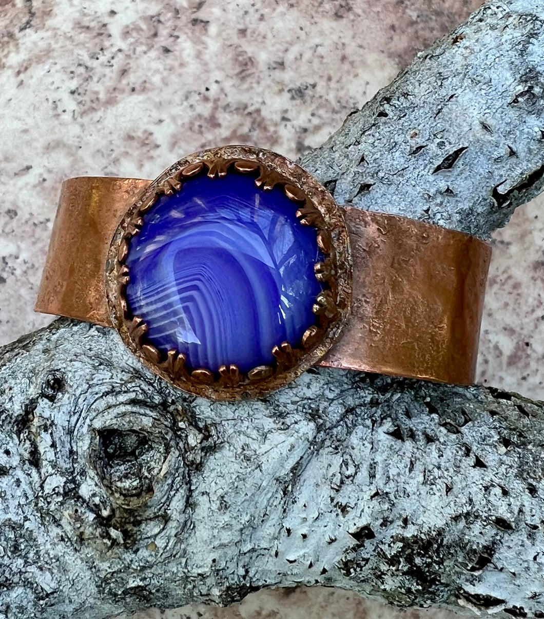 Copper Purple Agate Cuff Bracelet