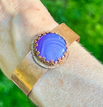 Load image into Gallery viewer, Copper Purple Agate Cuff Bracelet
