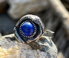 Load image into Gallery viewer, Lapis Lazuli Evil Eye Adjustable Sterling Silver Ring
