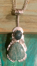 Load image into Gallery viewer, Amazonite and Tibetan turquoise sterling silver pendant
