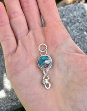 Load image into Gallery viewer, Copper turquoise sterling silver pendant

