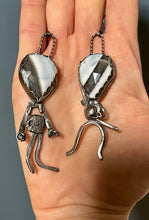 Load image into Gallery viewer, Owyhee Blue Opal Dancing Sterling Silver Earrings
