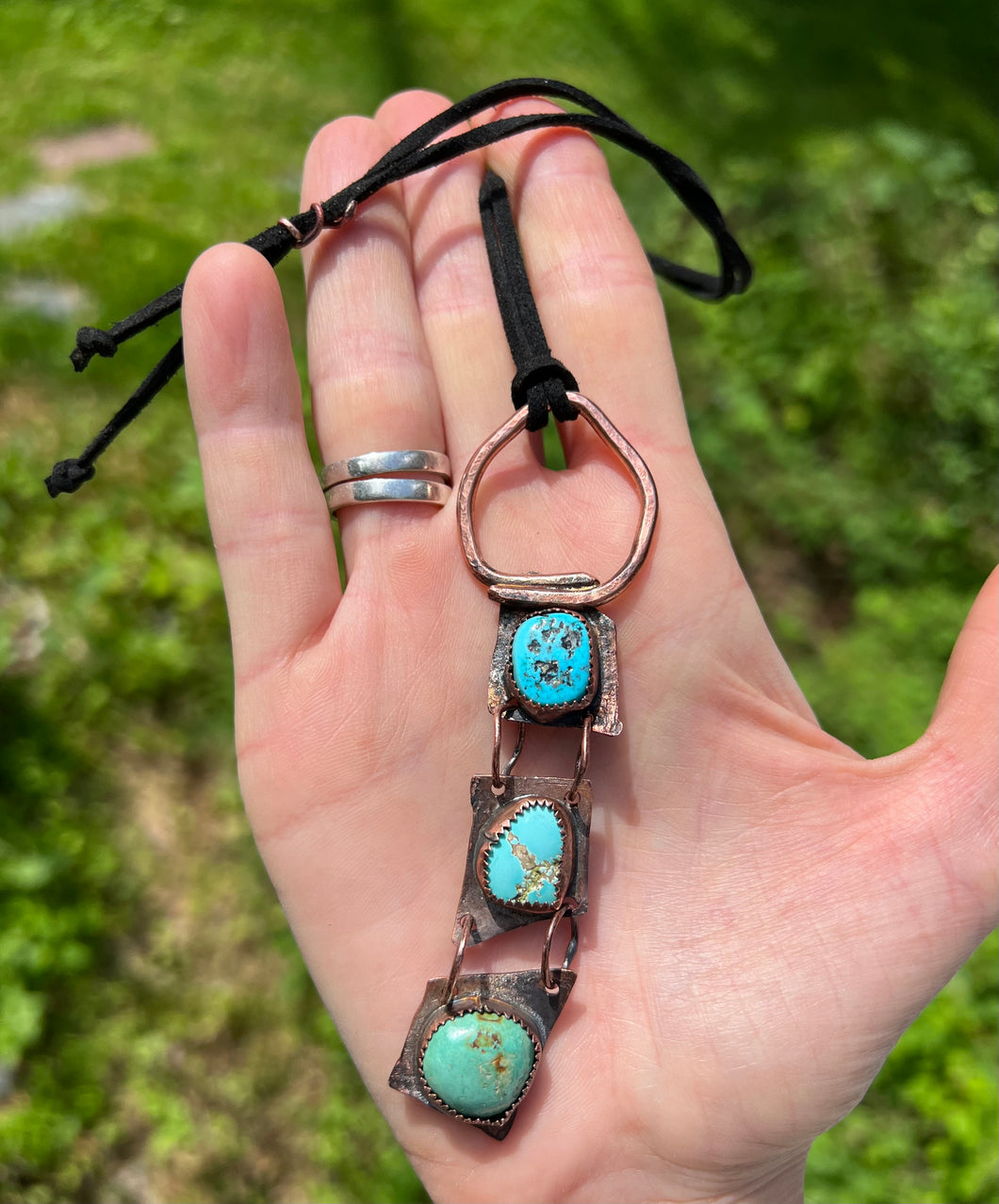 Copper and Southwestern Turquoise Pendant