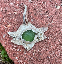 Load image into Gallery viewer, Serpentine Copper and Silver Jewish Star Pendant
