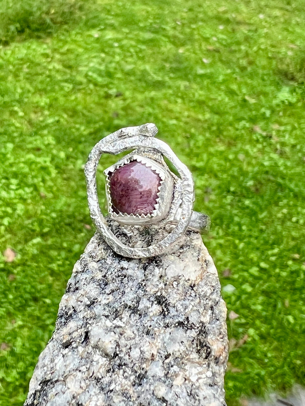 Star Ruby Adjustable Sterling Silver Ring