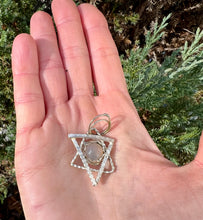 Load image into Gallery viewer, Chaldedony Sterling Silver Jewish Star pendant

