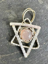Load image into Gallery viewer, Chaldedony Sterling Silver Jewish Star pendant
