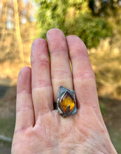 Load image into Gallery viewer, Amber wrap adjustable sterling silver ring
