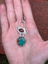 Load image into Gallery viewer, Tibetan turquoise sterling pendant
