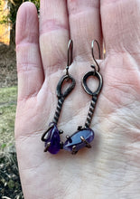 Load image into Gallery viewer, Amethyst Copper Earrings
