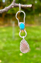 Load image into Gallery viewer, Sonoran Turquoise and Rose Quartz Sterling Silver Pendant
