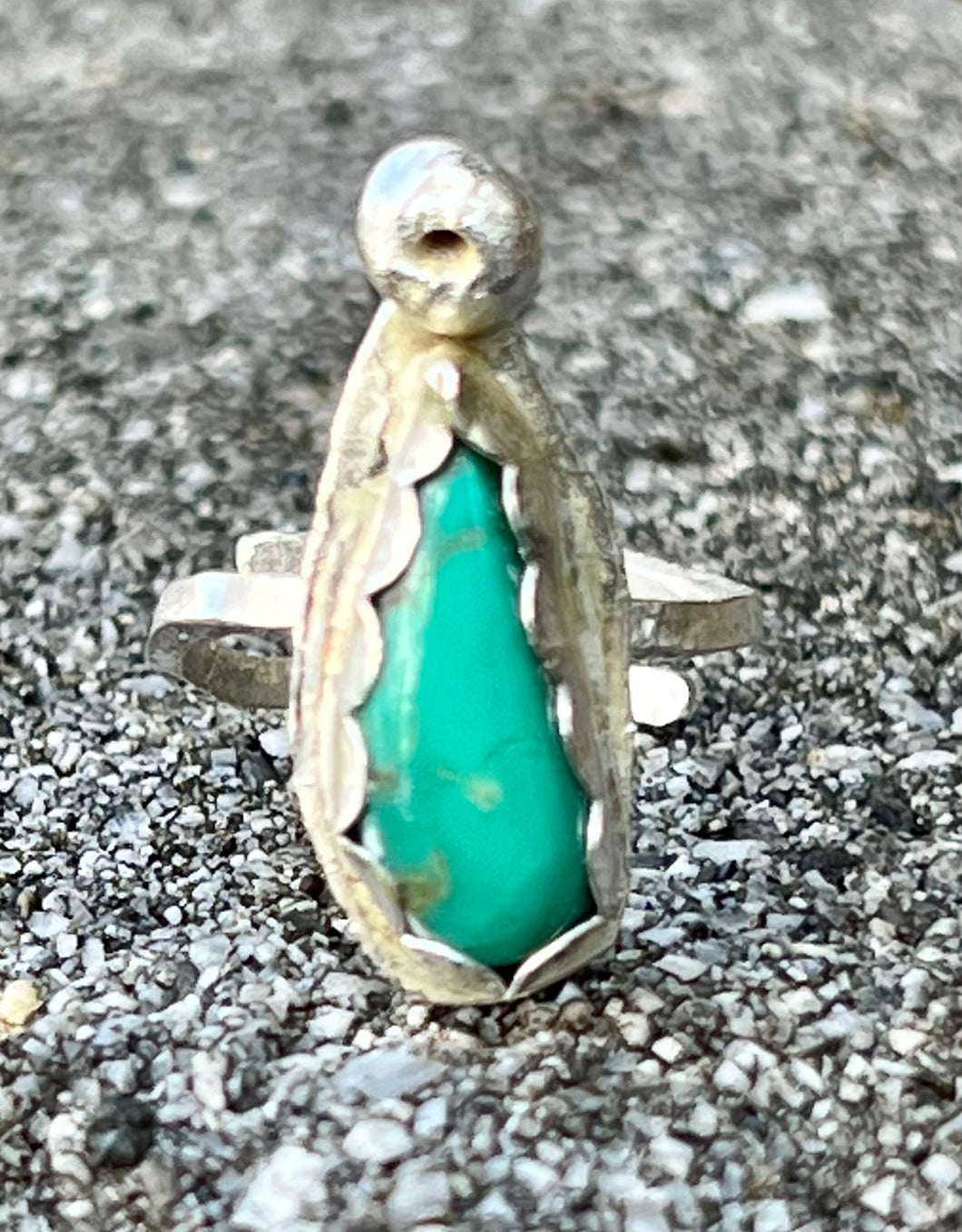Bandit Mine Turquoise Sterling silver wrap adjustable ring