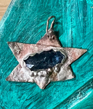 Load image into Gallery viewer, Kyanite Copper and Silver Jewish Star Pendant
