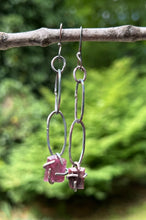 Load image into Gallery viewer, Ruby sterling silver dangle earrings
