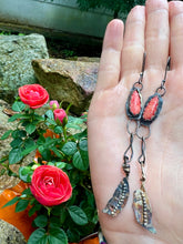 Load image into Gallery viewer, Spiny oyster leaf Sterling silver earrings
