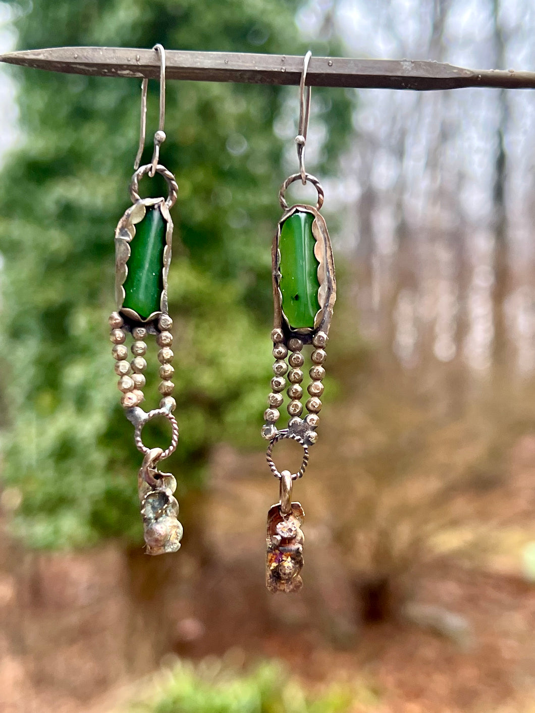 Emerald Sterling Silver Earrings