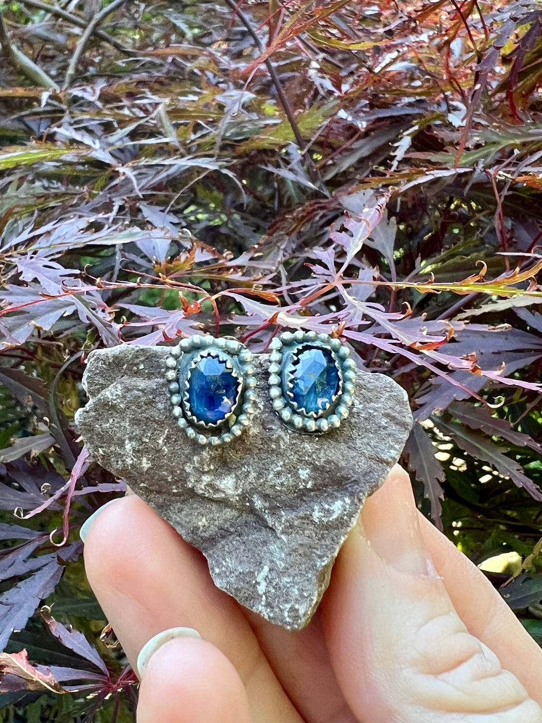 Blue Kyanite Sterling Silver Post Earrings