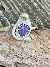 Load image into Gallery viewer, Charoite Sterling silver adjustable ring
