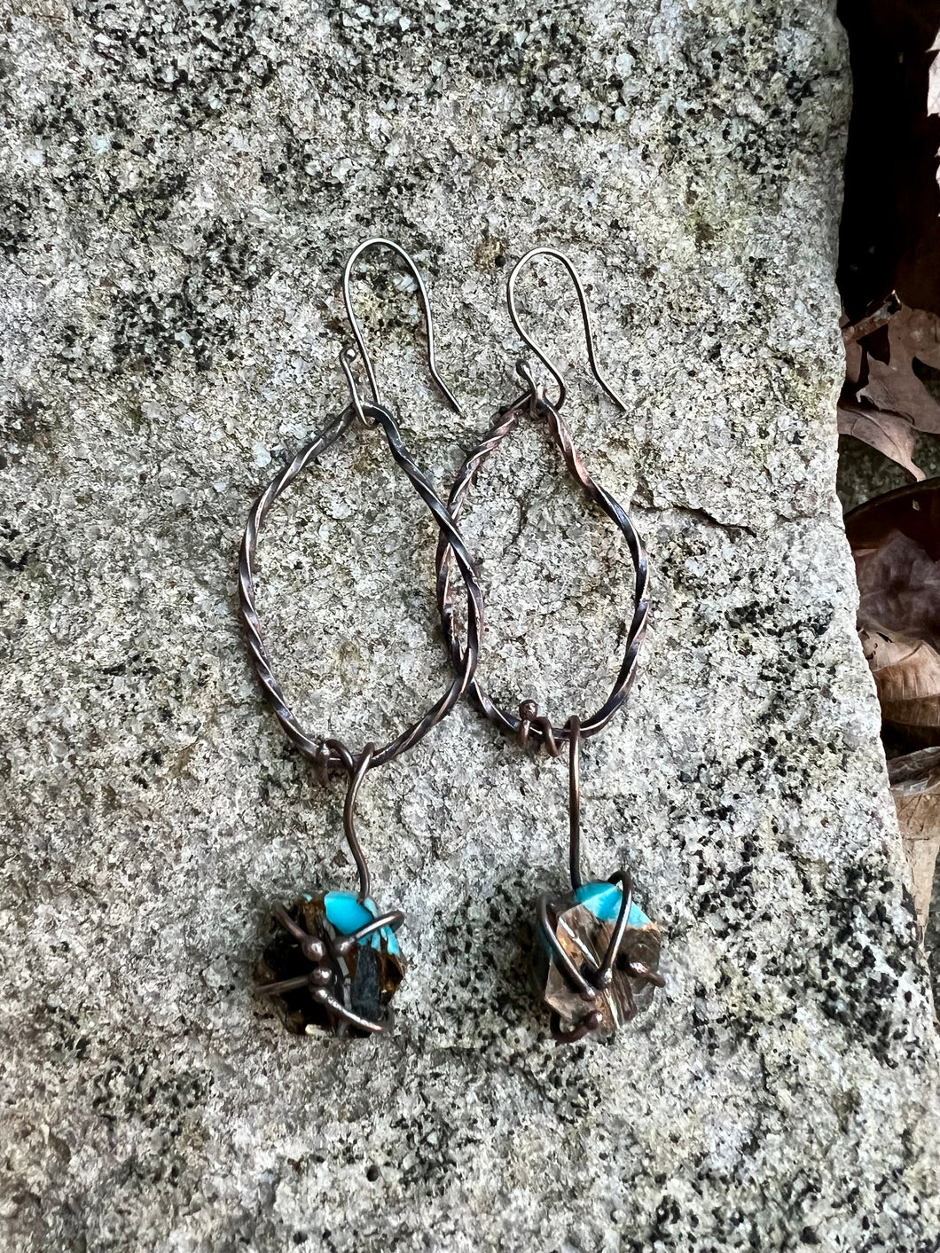 Copper Earrings with stones