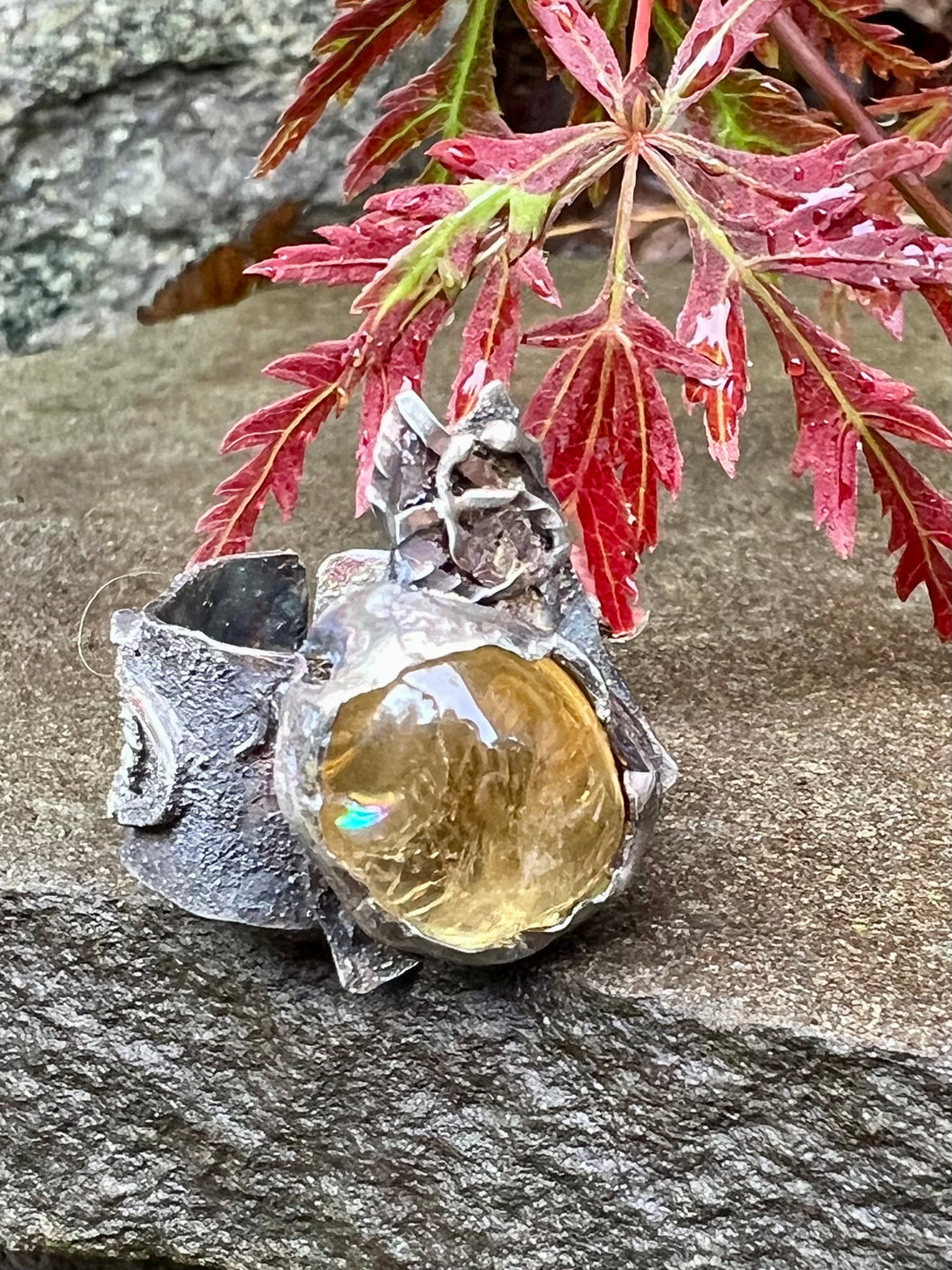 Citrine Sterling Silver Adjustable Ring