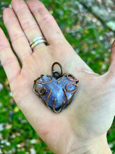Load image into Gallery viewer, Grape Agate Heart Copper Pendant
