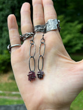 Load image into Gallery viewer, Ruby sterling silver dangle earrings
