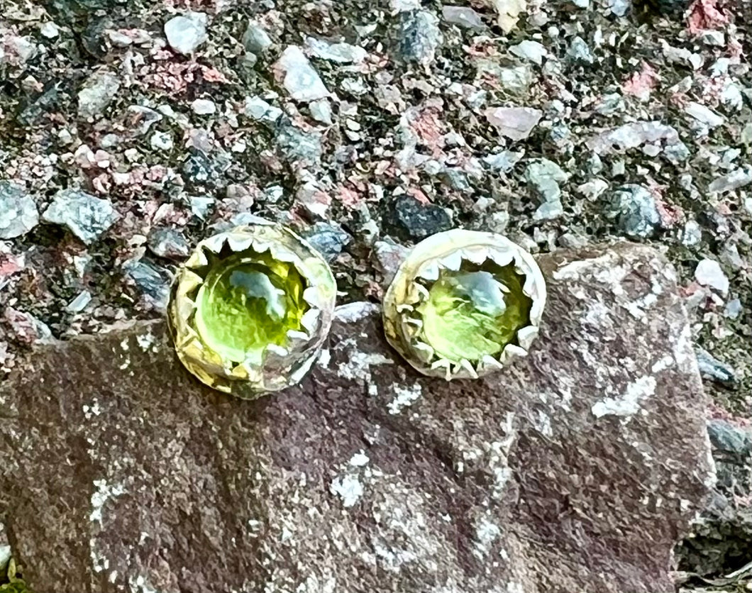 Peridot Sterling Silver Post Earrings