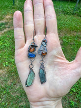 Load image into Gallery viewer, Multi colored Kyanite Sterling Silver Earrings with tourmaline
