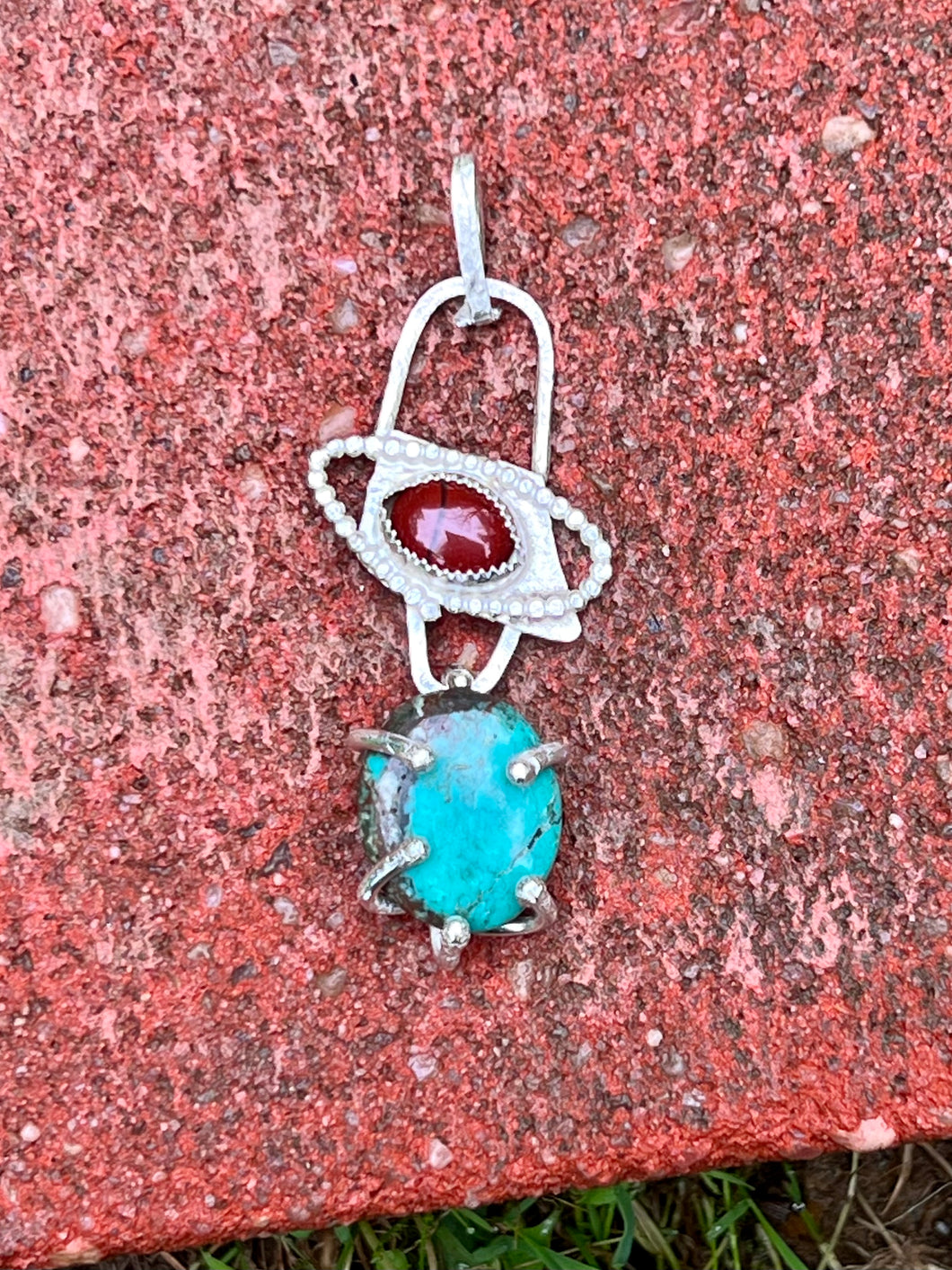 Tibetan turquoise sterling pendant