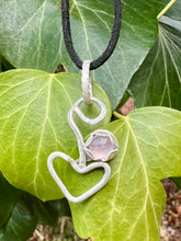 Load image into Gallery viewer, Rose Quartz Heart Sterling Silver Pendant
