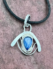 Load image into Gallery viewer, Kyanite Sterling silver evil eye pendant

