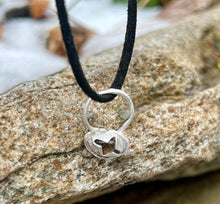 Load image into Gallery viewer, Tourmaline Evil Eye Silver Charm
