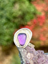Load image into Gallery viewer, Amethyst sterling silver adjustable ring
