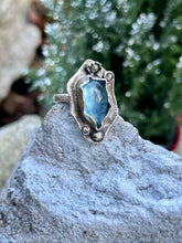 Load image into Gallery viewer, Aquamarine Sterling Silver Adjustable Ring
