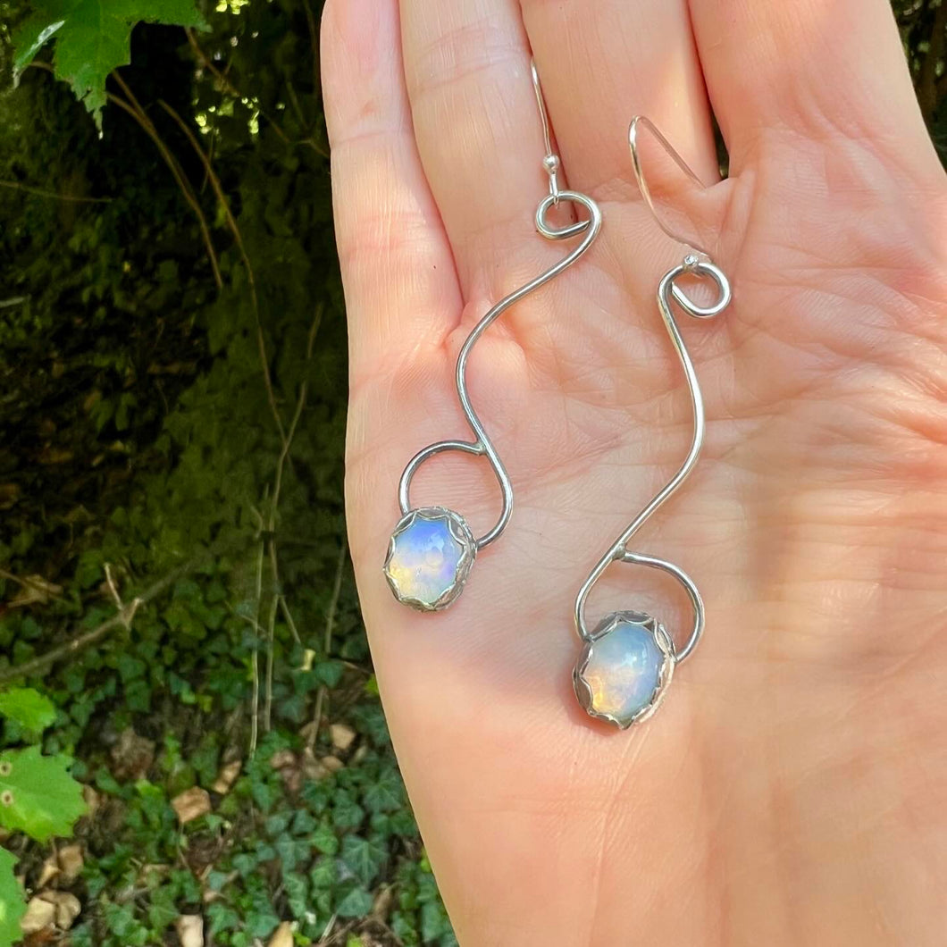 Ethiopian Opal Sterling Silver Earrings