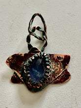 Load image into Gallery viewer, Jewish Star copper pendant with blue

