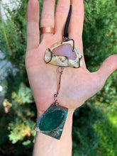 Load image into Gallery viewer, Copper and stone long pendant with Imperial Jasper
