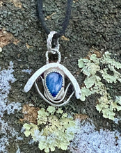 Load image into Gallery viewer, Kyanite Sterling silver evil eye pendant
