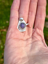 Load image into Gallery viewer, Charoite Sterling silver adjustable ring
