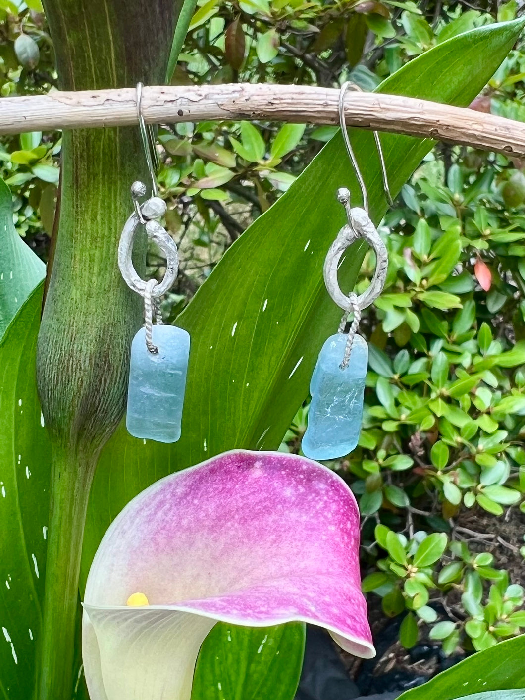 Aquamarine Sterling silver earrings