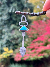 Load image into Gallery viewer, Campitos turquoise reticulated sterling silver heart pendant
