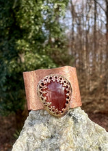Load image into Gallery viewer, Rhodochrosite copper wrap adjustable ring

