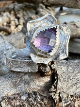 Load image into Gallery viewer, Amethyst sterling silver wrap adjustable  ring
